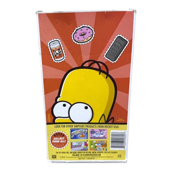 2002 Rocket USA The Simpsons 9" Homer Simpson Tin Wind Up Vintage New Old Stock - Picture 5 of 7